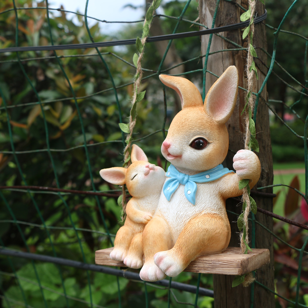 Adorable 1pc Resin Swing Rabbi - مراجعة Gardening Tools Store وسعره