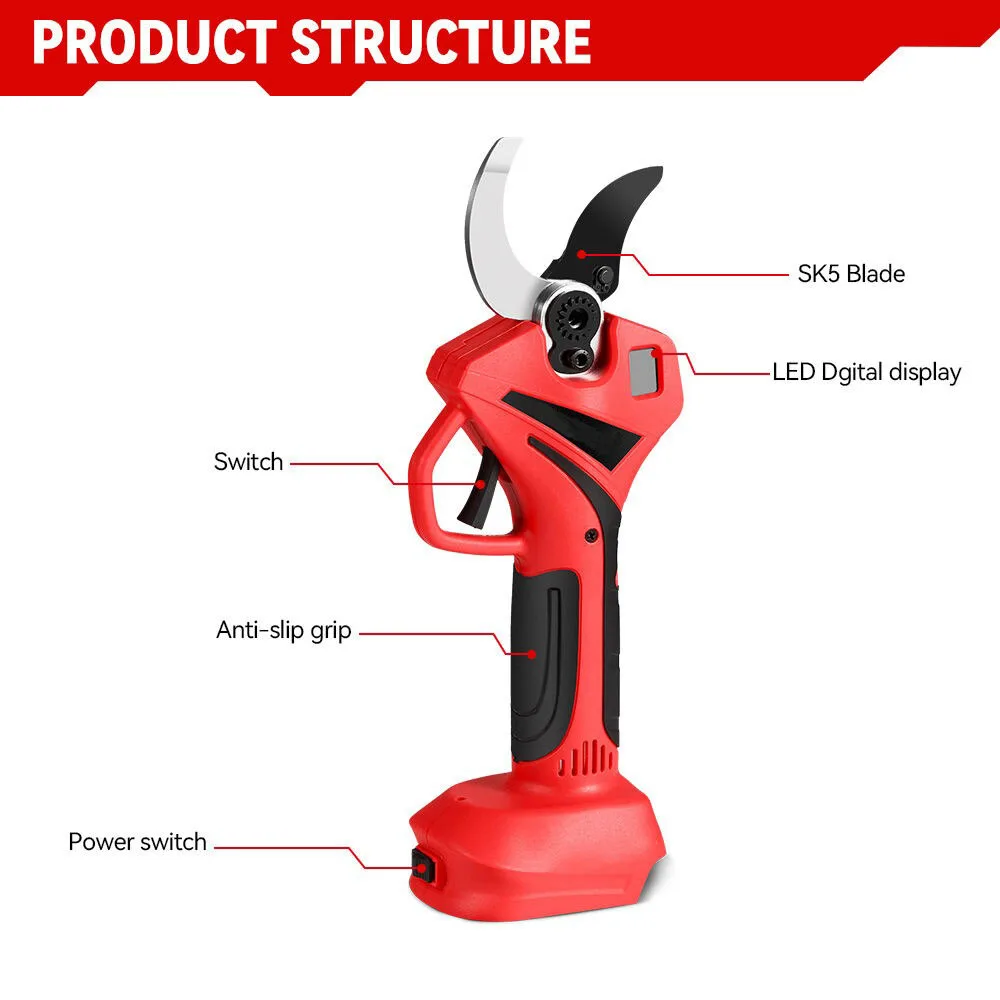 55mm Brushless Electric Scisso - مراجعة Gardening Tools Basic وسعره