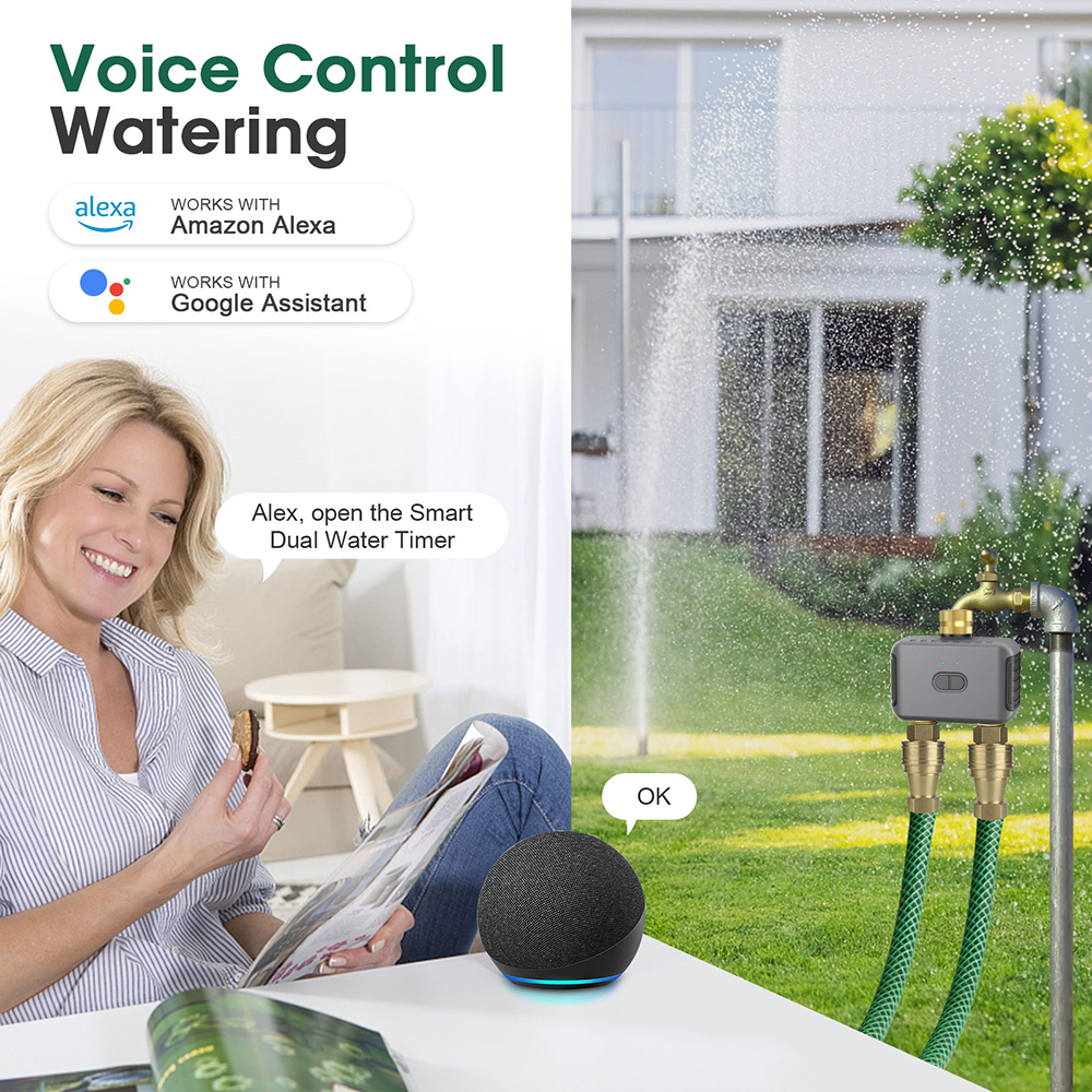 Tuya 2 Zone Watering Timer Gar - مراجعة Gardening Tools And Equipment وسعره