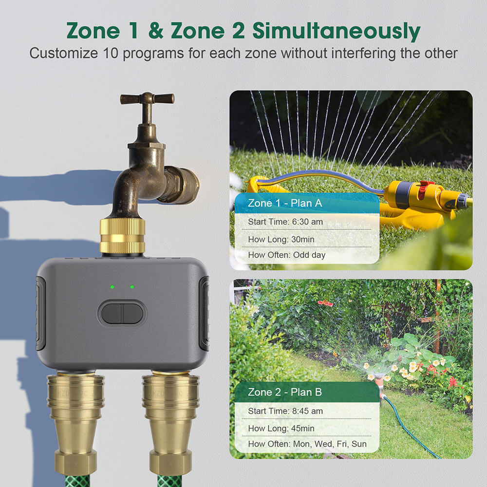 Tuya 2 Zone Watering Timer Gar - مراجعة Gardening Tools And Equipment وسعره
